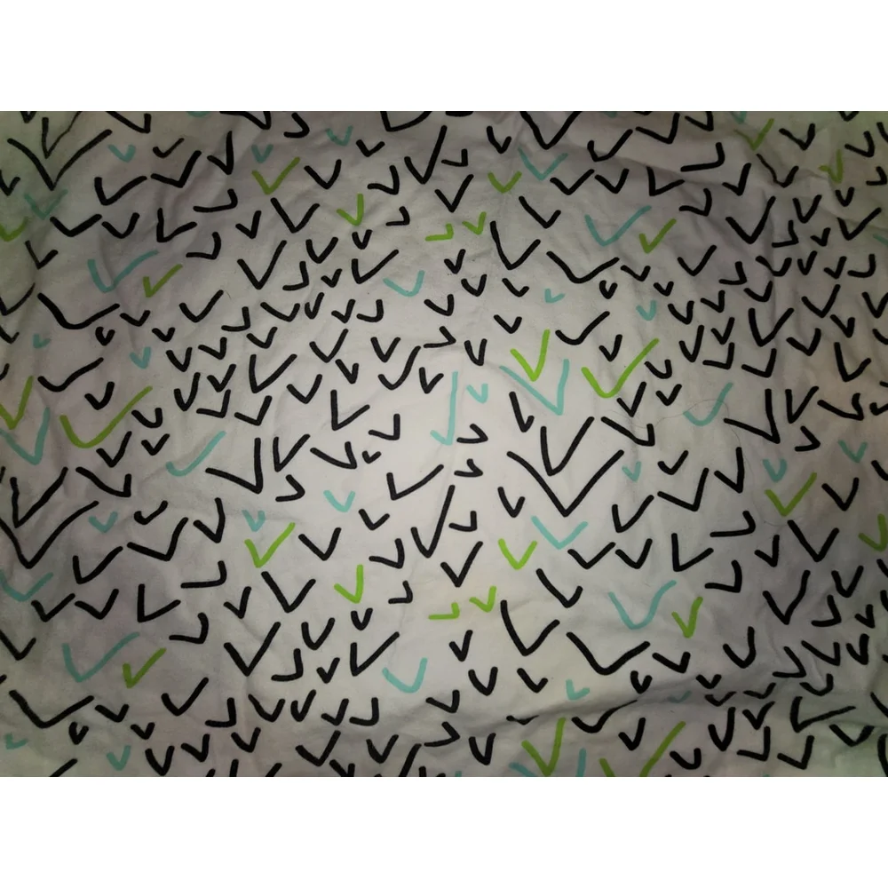 June & January Baby Blanket Ballot Print Black Teal Green White Cotton 36x36
